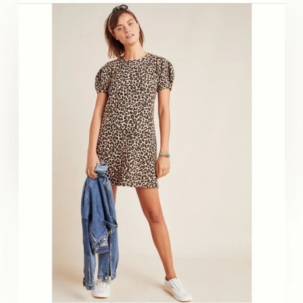 Velvet by Graham & Spencer Jolene Leopard Puff-Sleeved Dress